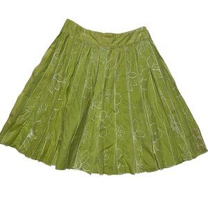 Coldwater Creek Women M Pleated Skirt Peasant Cottagecore Boho Floral Summer